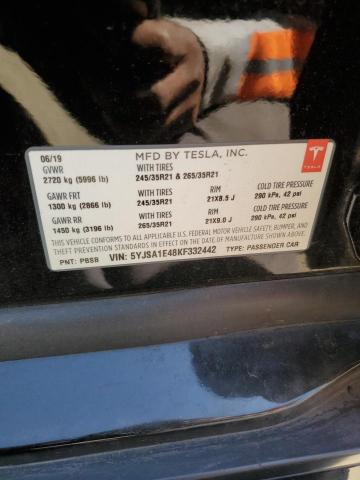 2019 TESLA MODEL S - 5YJSA1E48KF332442