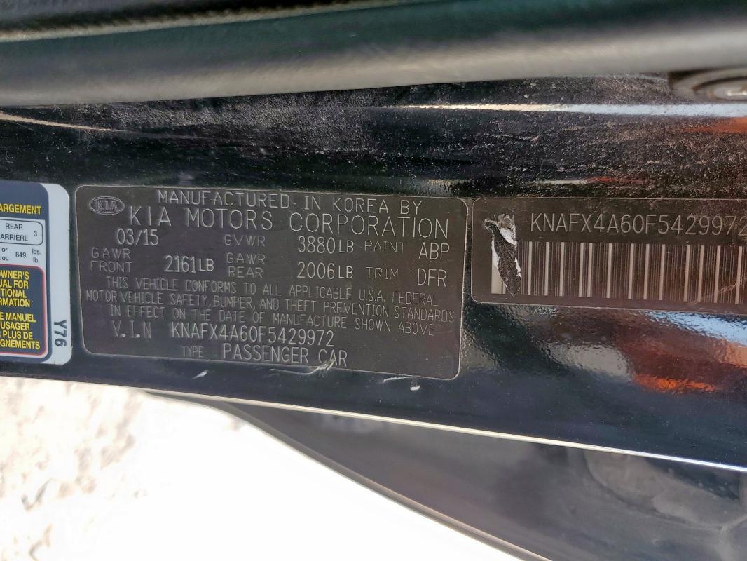 2015 KIA FORTE LX - KNAFX4A60F5429972
