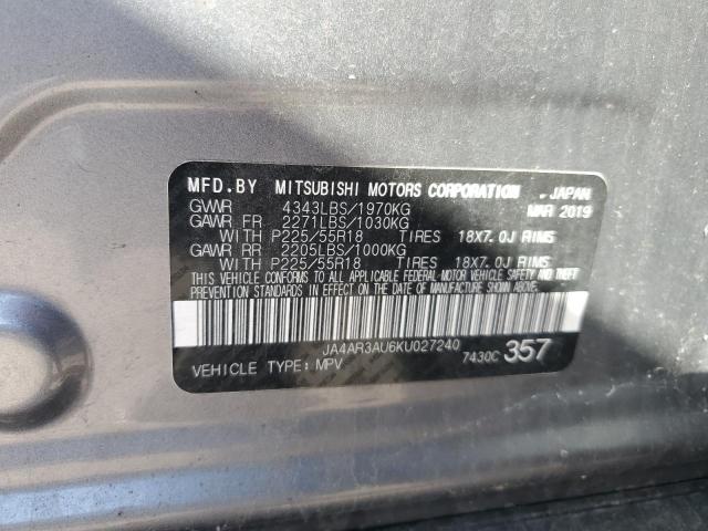 2019 MITSUBISHI OUTLANDER - JA4AR3AU6KU027240