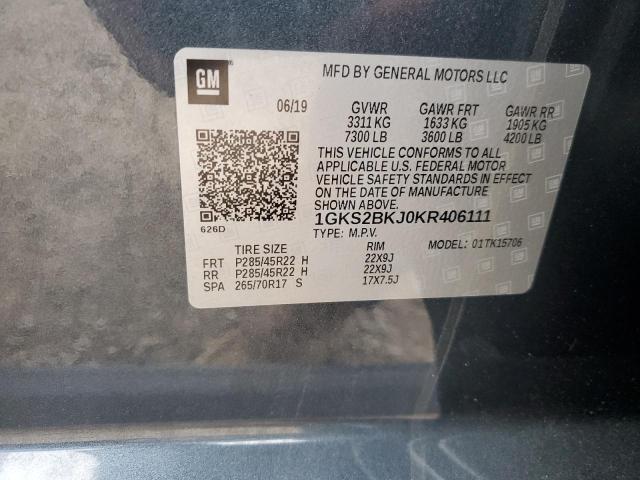2019 GMC YUKON SLT 1GKS2BKJ0KR406111