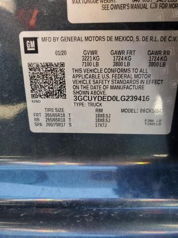 2020 CHEVROLET SILVERADO - 3GCUYDED0LG239416