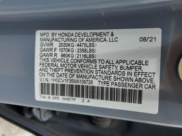 2021 HONDA ACCORD SPO - 1HGCV1F35MA106726
