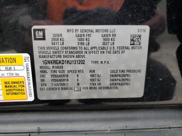 2017 CHEVROLET TRAVERSE L - 1GNKRGKD1HJ131202