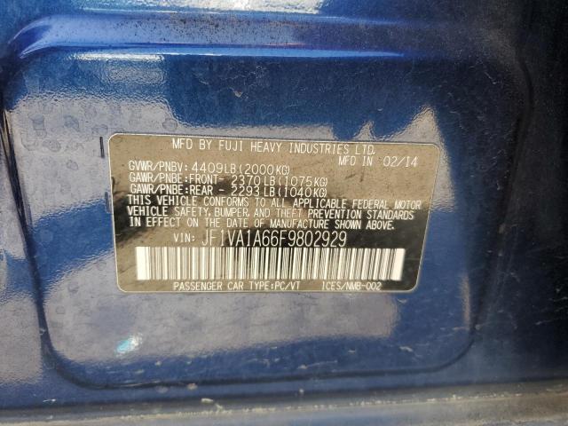 2015 SUBARU WRX JF1VA1A66F9802929