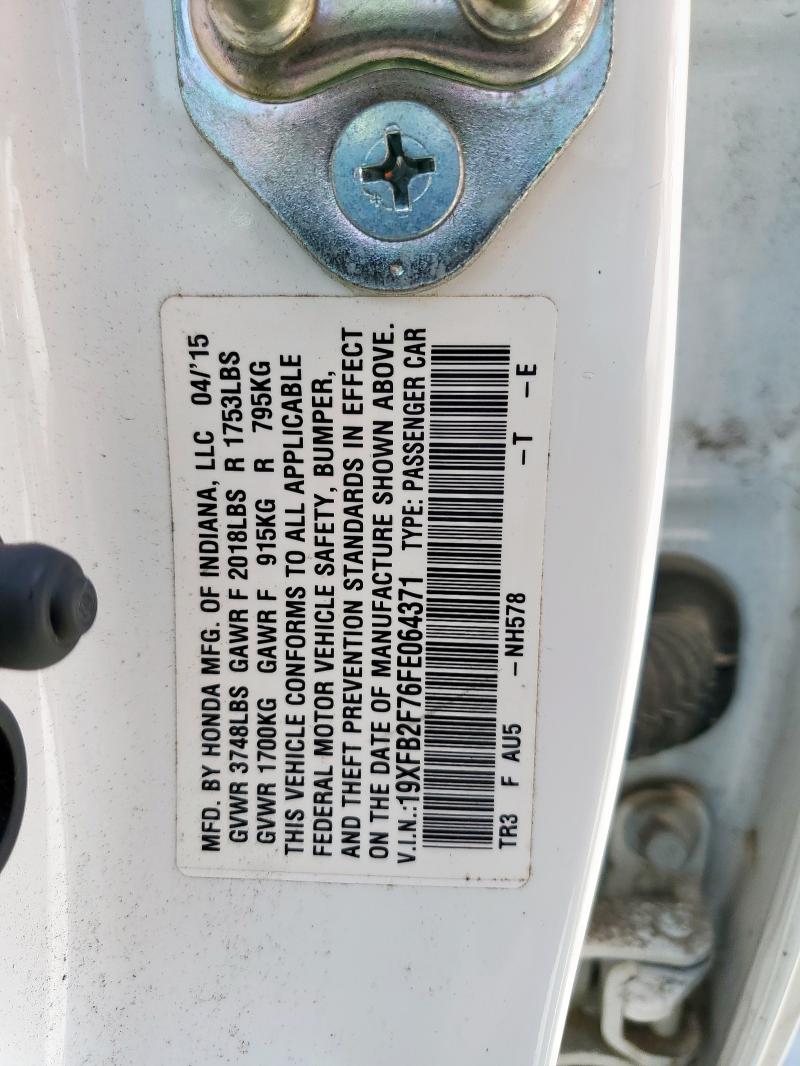 2015 HONDA CIVIC SE - 19XFB2F76FE064371