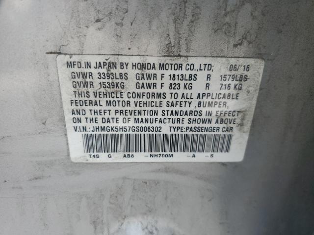 2016 HONDA FIT LX JHMGK5H57GS006302