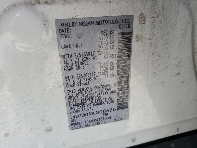 2018 NISSAN ROGUE S 5N1AT2MT6JC806626