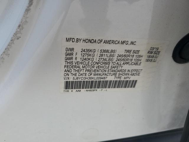 2019 ACURA MDX 5J8YD3H36KL009487