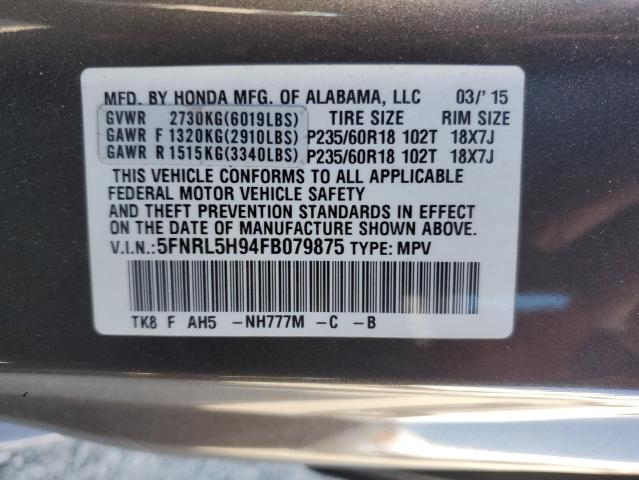 2015 HONDA ODYSSEY TO - 5FNRL5H94FB079875