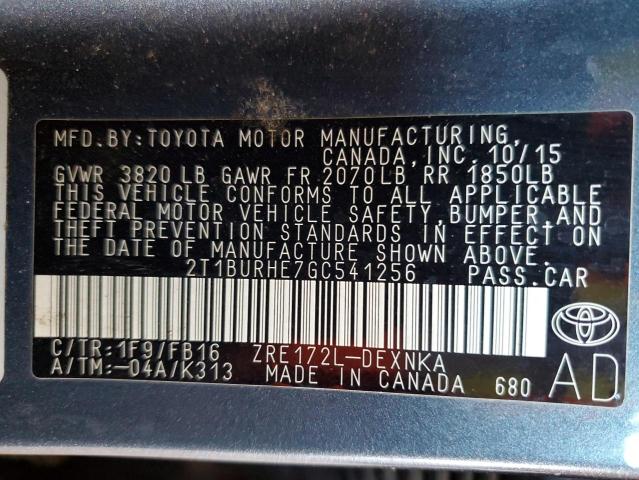2016 TOYOTA COROLLA L - 2T1BURHE7GC541256
