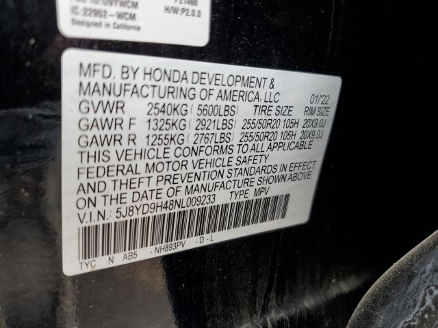 2022 ACURA MDX TECHNO - 5J8YD9H48NL009233