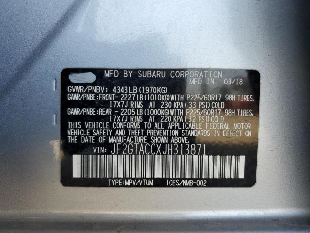 2018 SUBARU CROSSTREK - JF2GTACCXJH313871