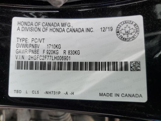 2020 HONDA CIVIC EX - 2HGFC2F77LH006901