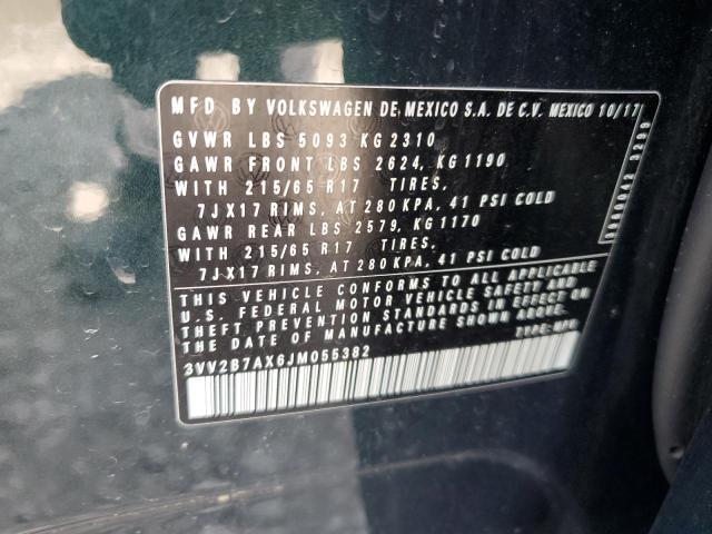 2018 VOLKSWAGEN TIGUAN SE - 3VV2B7AX6JM055382