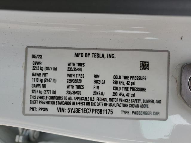 2023 TESLA MODEL 3 5YJ3E1EC7PF581175