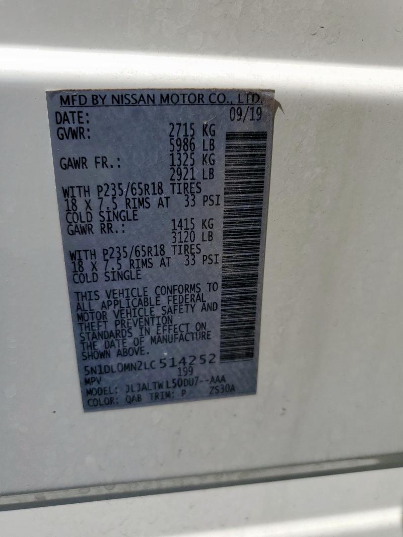 2020 INFINITI QX60 LUXE 5N1DL0MN2LC514252