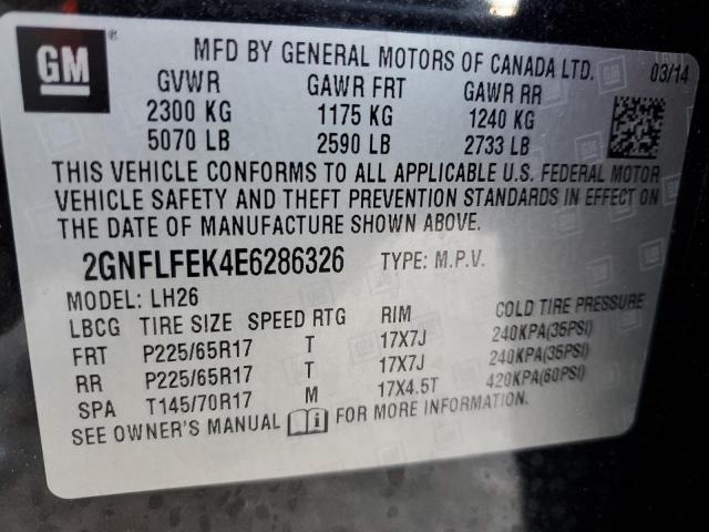 2014 CHEVROLET EQUINOX LT - 2GNFLFEK4E6286326
