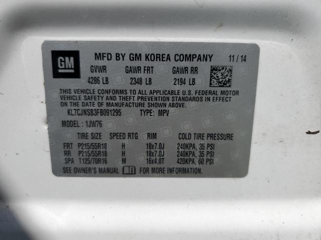 2015 CHEVROLET TRAX LTZ KL7CJNSB3FB091295