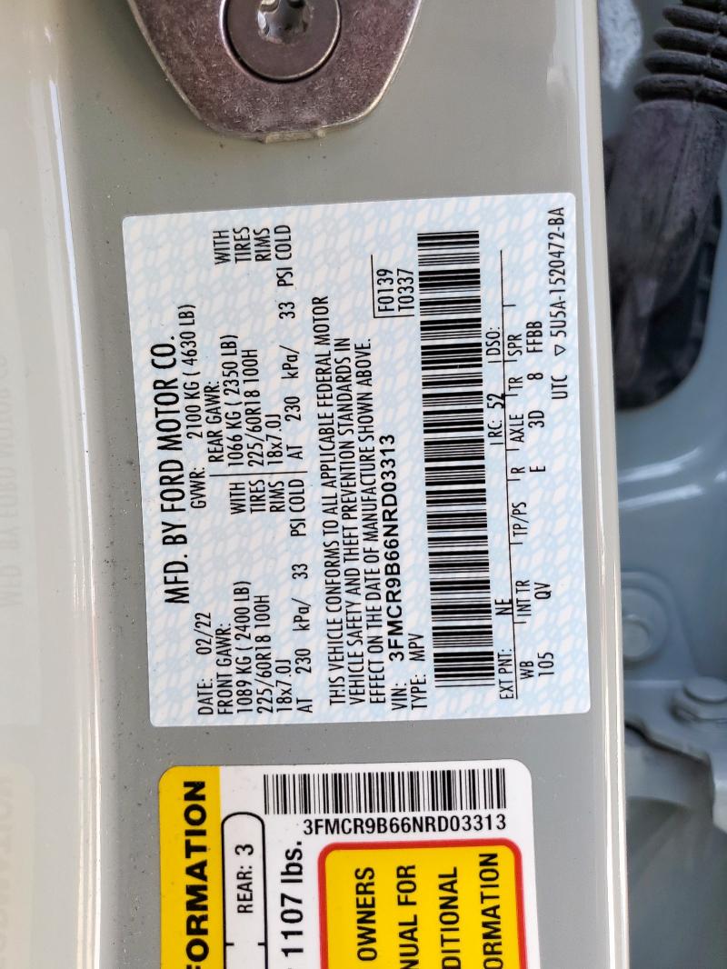 2022 FORD BRONCO SPO - 3FMCR9B66NRD03313