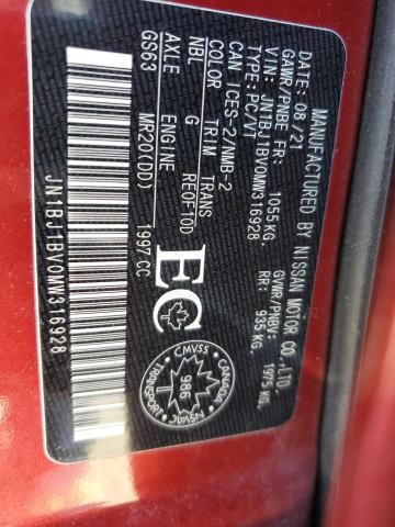 2021 NISSAN QASHQAI SV JN1BJ1BV0MW316928