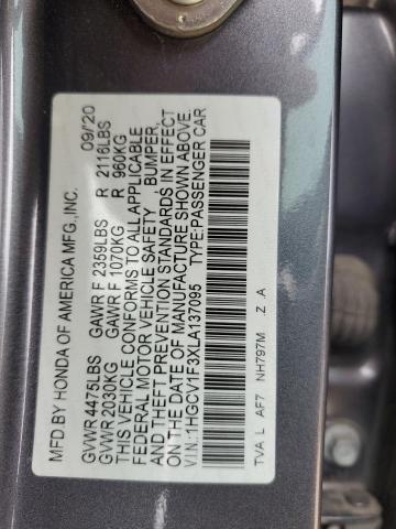2020 HONDA ACCORD SPORT - 1HGCV1F3XLA137095