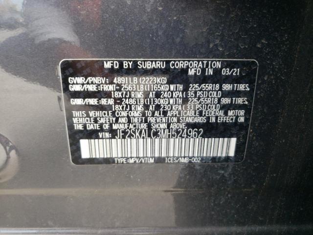2021 SUBARU FORESTER S JF2SKALC3MH524962
