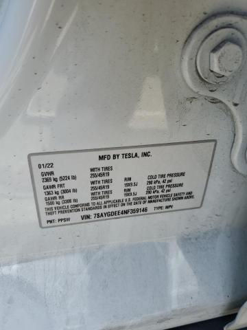 2022 TESLA MODEL Y - 7SAYGDEE4NF359146