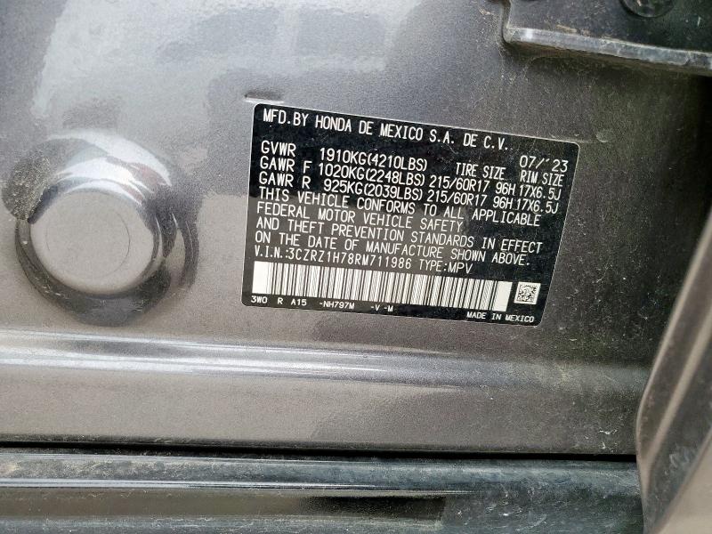 2024 HONDA HR-V EXL 3CZRZ1H78RM711986