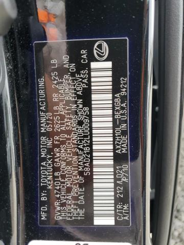 2020 LEXUS ES 300H 58AD21B12LU009758