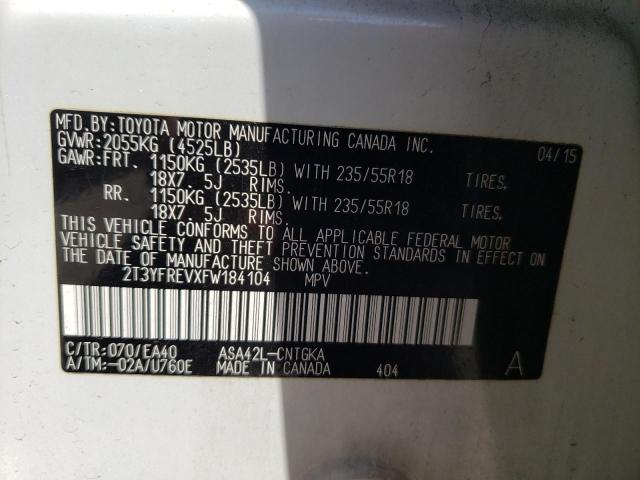 2015 TOYOTA RAV4 LIMIT - 2T3YFREVXFW184104