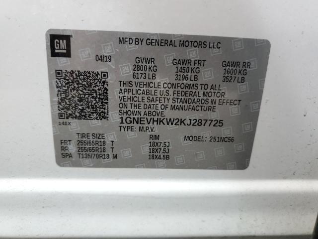 2019 CHEVROLET TRAVERSE L - 1GNEVHKW2KJ287725