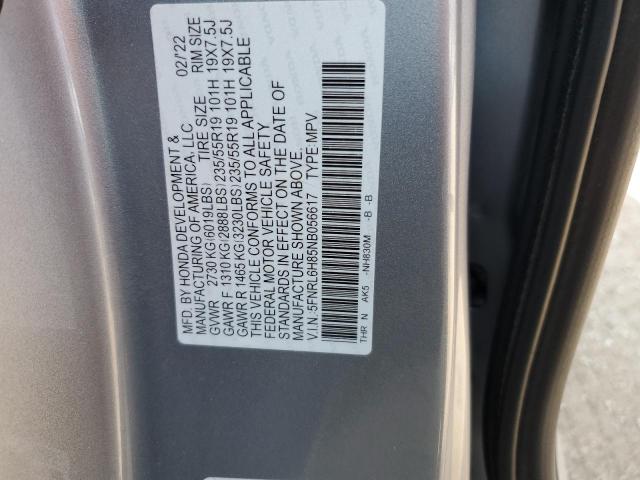 2022 HONDA ODYSSEY TO 5FNRL6H85NB056617