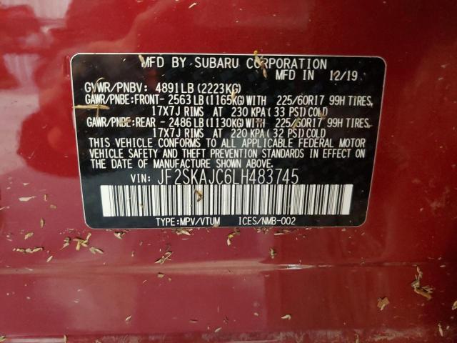 2020 SUBARU FORESTER P - JF2SKAJC6LH483745