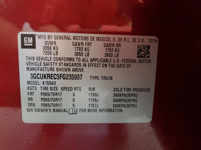 2015 CHEVROLET SILVERADO - 3GCUKREC5FG235937