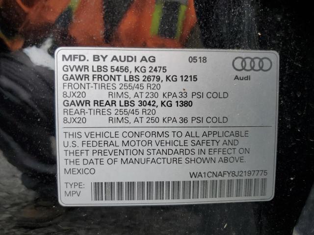 2018 AUDI Q5 PRESTIG WA1CNAFY8J2197775