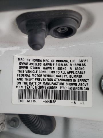 2021 HONDA CIVIC EX - 19XFC1F39ME206598