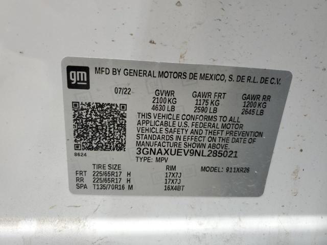 2022 CHEVROLET EQUINOX LT 3GNAXUEV9NL285021