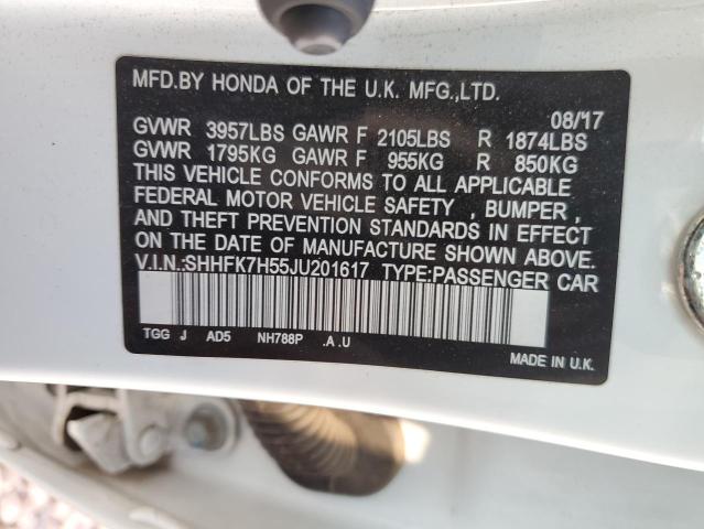 SHHFK7H55JU201617 2018 HONDA CIVIC