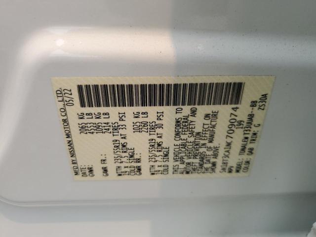 2022 NISSAN ROGUE SL 5N1BT3CA1NC709074
