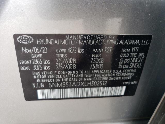 2020 HYUNDAI SANTA FE L 5NMS53ADXLH302512