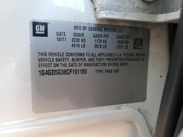 2012 BUICK LACROSSE P - 1G4GD5G38CF191180