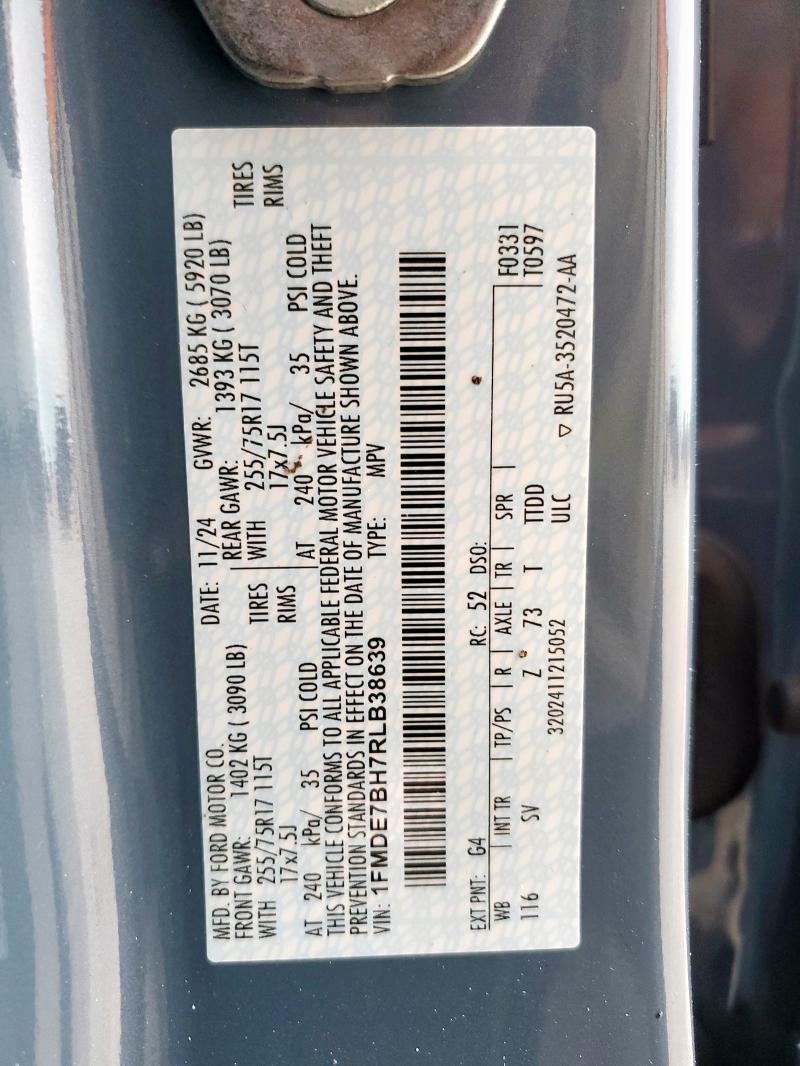 2024 FORD BRONCO BIG 1FMDE7BH7RLB38639