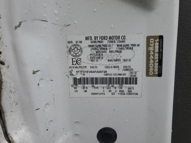1FTFX1EV6AFA00728 2010 FORD F-150