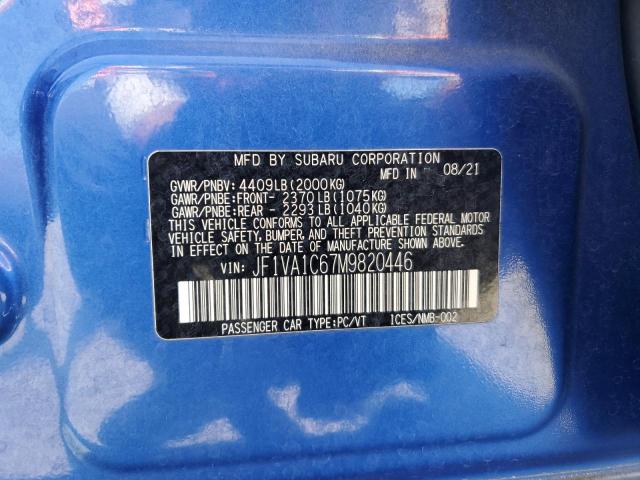 2021 SUBARU WRX PREMIU - JF1VA1C67M9820446