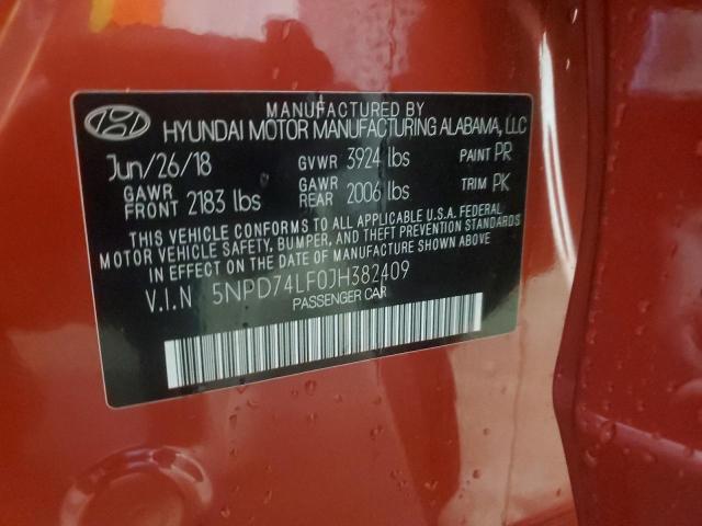 2018 HYUNDAI ELANTRA SE 5NPD74LF0JH382409