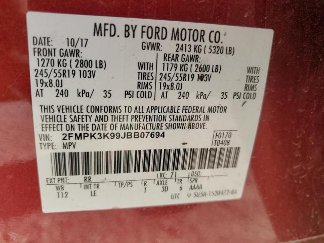 2018 FORD EDGE TITAN - 2FMPK3K99JBB07694