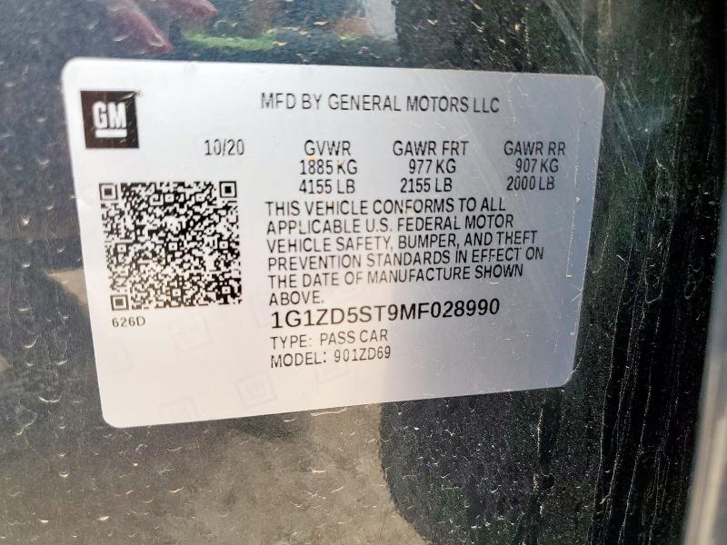 2021 CHEVROLET MALIBU LT - 1G1ZD5ST9MF028990