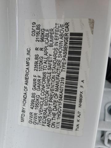 2019 HONDA ACCORD EXL - 1HGCV1F54KA071319