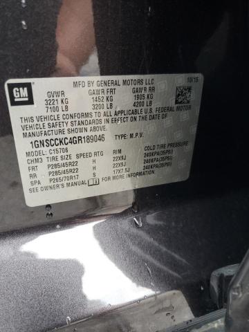 2016 CHEVROLET TAHOE C150 1GNSCCKC4GR189046