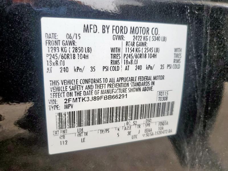 2015 FORD EDGE SEL - 2FMTK3J89FBB66291